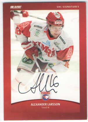 2012-13 SHL s.1 Signatures #16 Alexander Larsson Timrå IK