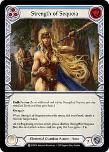 ELE030 - Strength of Sequoia - Blue - Common - Rainbow Foil