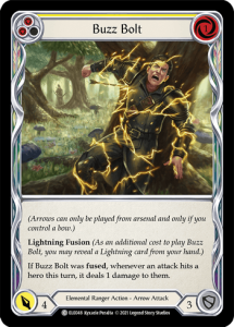 ELE048 - Buzz Bolt - Yellow - Common - Rainbow Foil