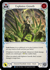 ELE067 - Explosive Growth - Red - Rare  - Rainbow Foil