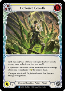 ELE068 - Explosive Growth - Yellow - Rare  - Rainbow Foil
