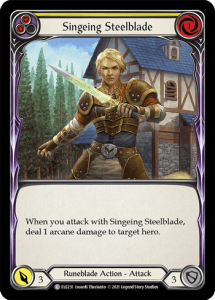 ELE231 - Singeing Steelblade - Yellow - Common - Rainbow Foil