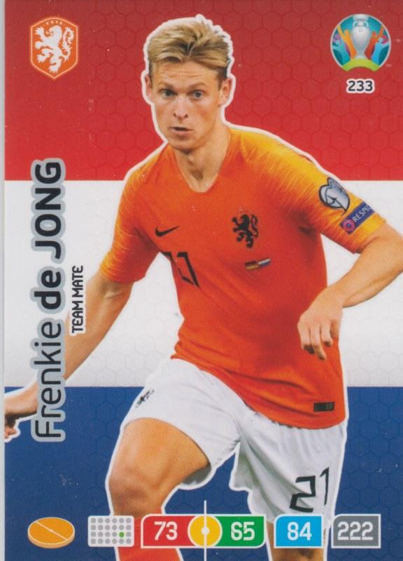 Adrenalyn Euro 2020 - 233 - Frenkie de Jong (Netherlands) - Team Mate
