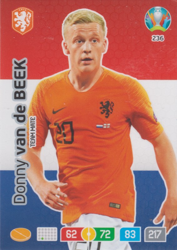 Adrenalyn Euro 2020 - 236 - Donny van de Beek (Netherlands) - Team Mate