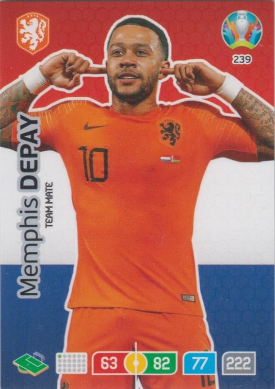 Adrenalyn Euro 2020 - 239 - Memphis Depay (Netherlands) - Team Mate