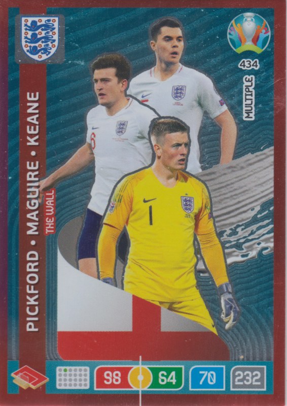 Adrenalyn Euro 2020 - 434 - Jordan Pickford, Harry Maguire, Michael Keane (England) - The Wall