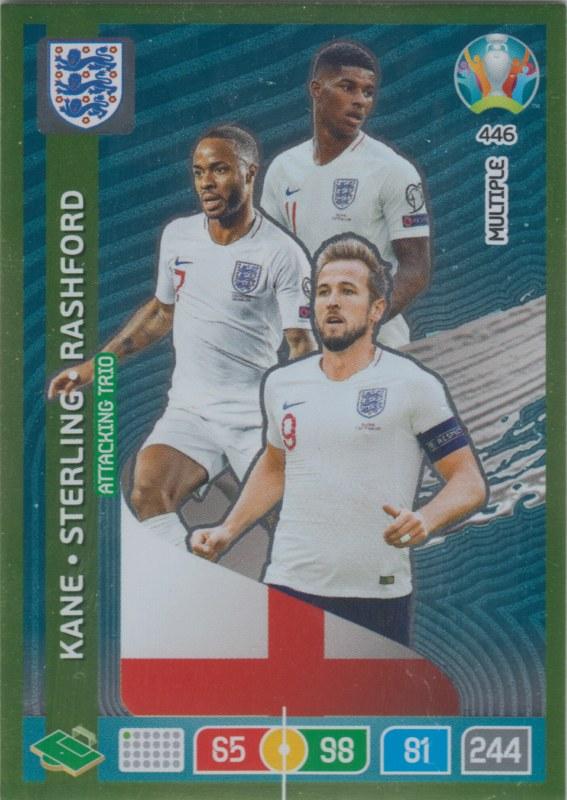 Adrenalyn Euro 2020 - 446 - Harry Kane, Raheem Sterling, Marcus Rashford (England) - Attacking Trio