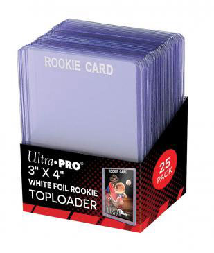 Toploader, "rookie" white text, 25ct