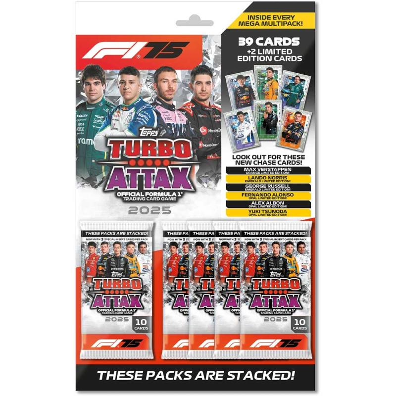 1 Mega Multi Pack, Topps Turbo Attax 2025 Formula 1 Trading Card Game