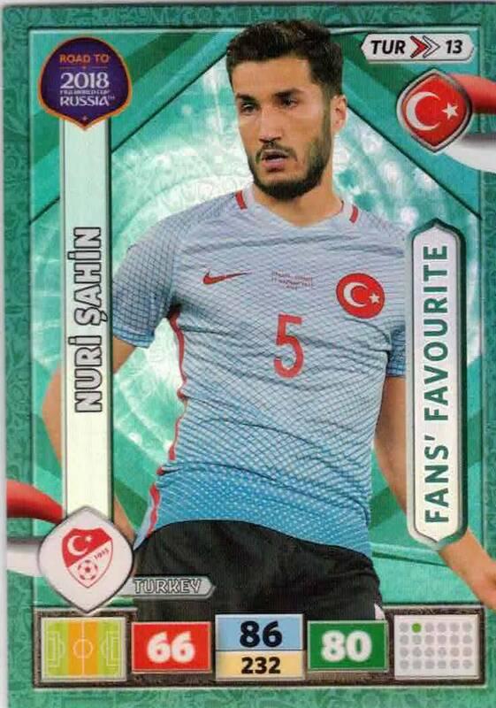 Fans Favourite - 27 - Nuri Sahin - (Turkey) - TUR13 -  Road To World Cup Russia 2018
