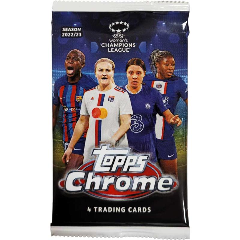 1st Paket 2022-23 Topps Chrome UEFA Womens Champions League Soccer FRÅN VALUE BOX