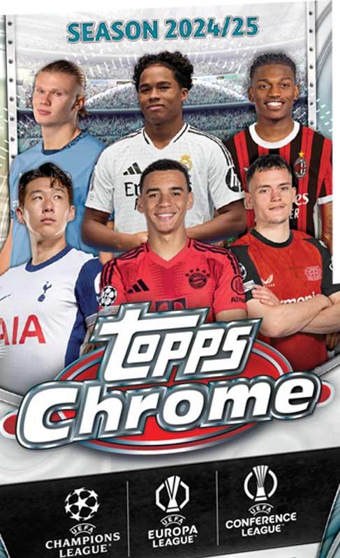 1 Pack 2024-25 Topps Chrome UEFA Club Competitions Soccer Hobby