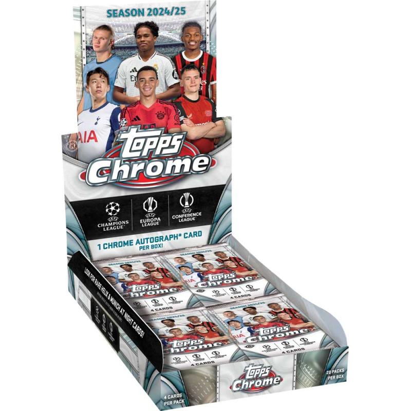 Hel Box 2024-25 Topps CHROME UEFA Club Competitions Soccer Hobby (20 Packs)