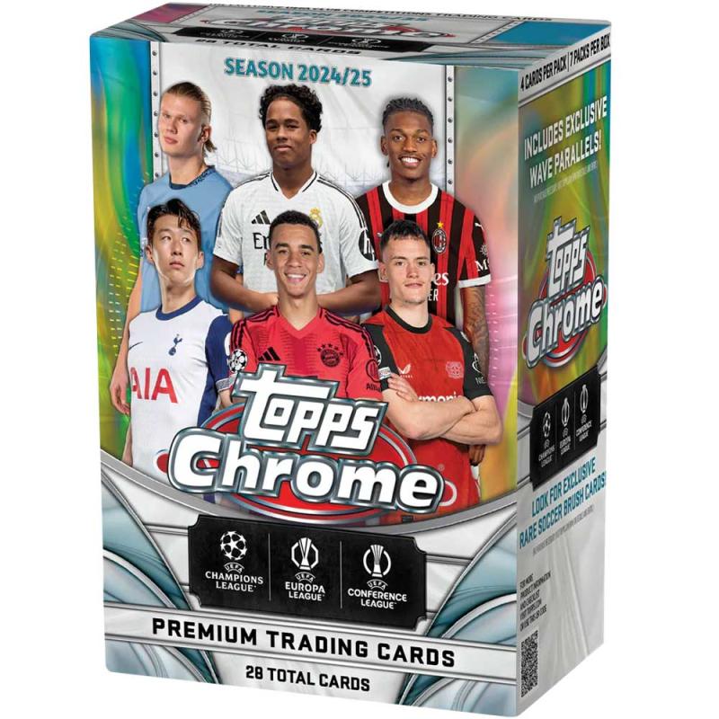 Sealed VALUE Box 2024-25 Topps Chrome UEFA Club Competitions Soccer (7 Packs)