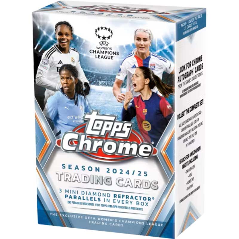 Hel Value Box 2024-25 Topps Chrome UEFA Women's Champions League UWCL (Blaster Style - 7 Packs)