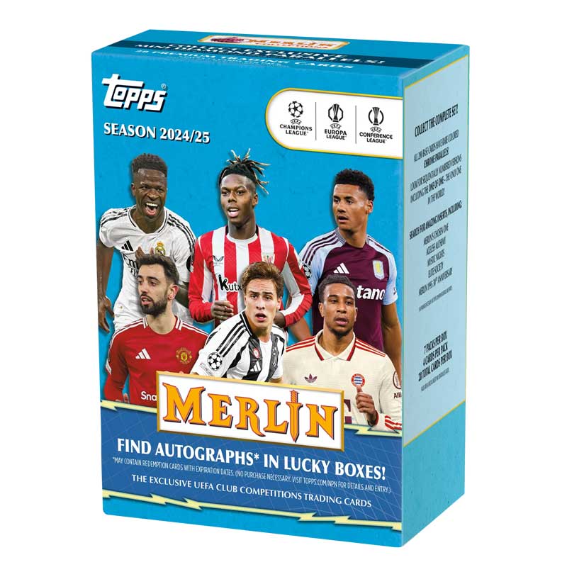 Hel Value Box 2024-25 Topps UCC Merlin Soccer (blå)