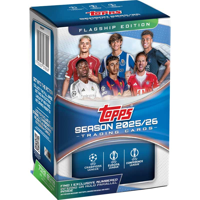 Hel Value Box 2025-26 Topps UCC FLAGSHIP Soccer (Blaster Style - 7 Paket)