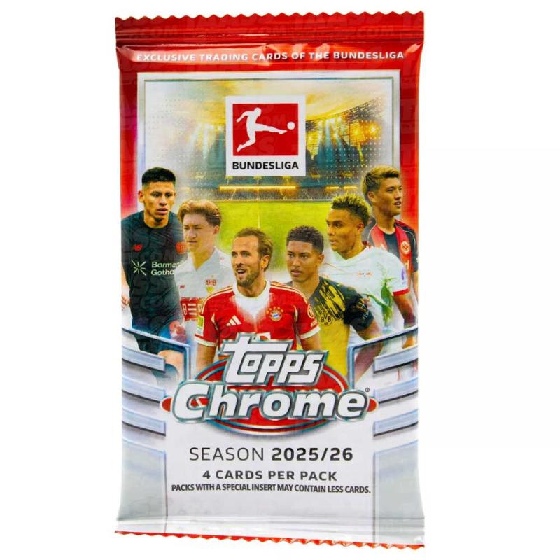 1st Paket 2025-26 Topps Chrome Soccer Bundesliga Hobby