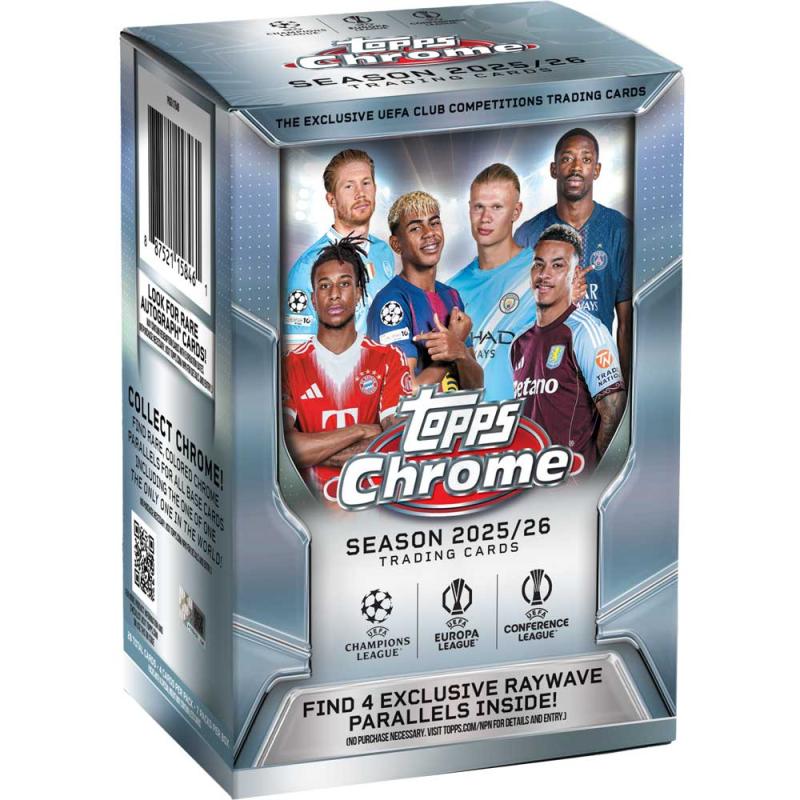 Hel Value Box 2025-26 Topps UEFA Club Competitions Chrome Soccer (7 paket)