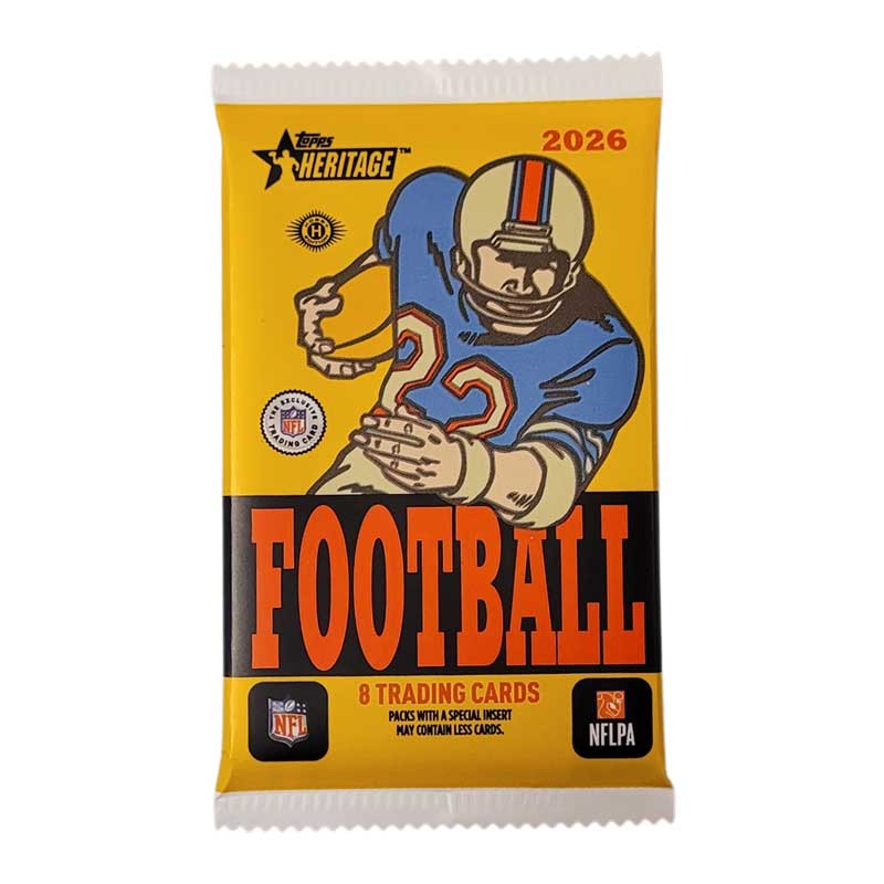 1st Paket 2026 Topps Heritage NFL Football Hobby [8 Kort]