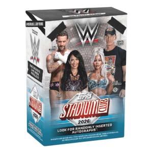 FÖRKÖP: Hel VALUE Box 2026 Topps Stadium Club WWE Wrestling [6 Packs] (Preliminär release 23 oktober 2026)