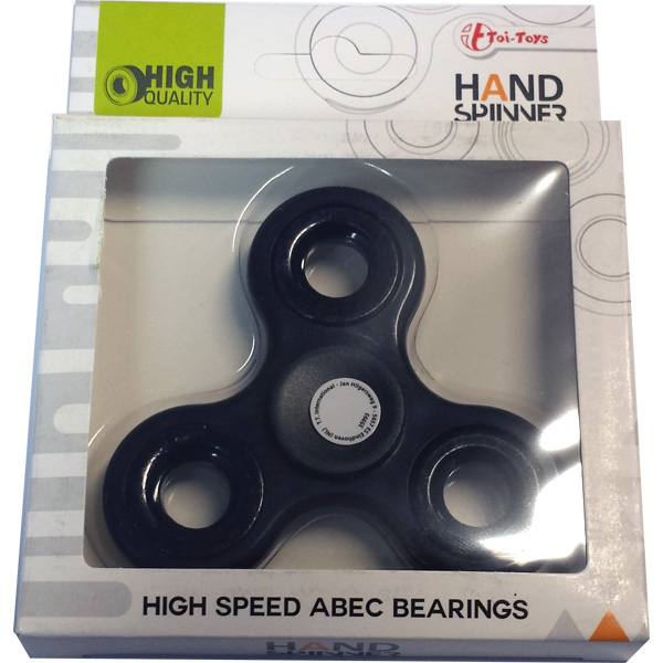 Fidget Spinner / Hand Spinner, High Speed ABEC - Black - Toi Toys (CE-märkt)