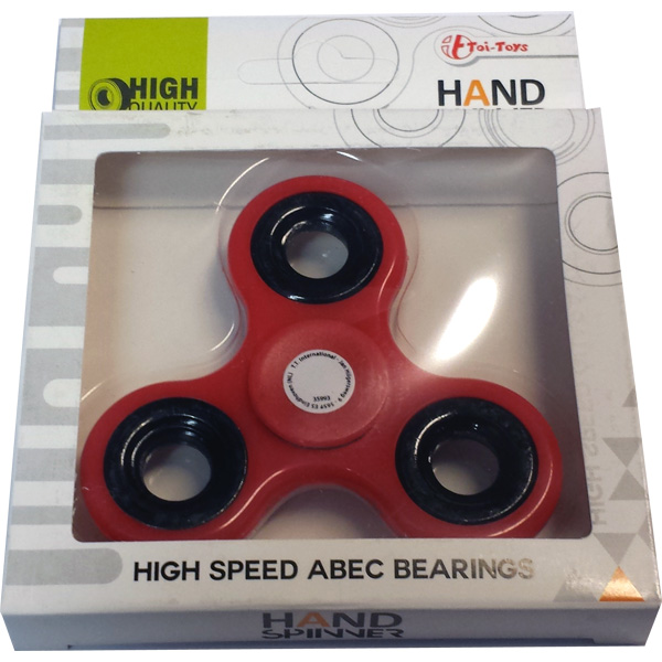 Fidget Spinner / Hand Spinner, High Speed ABEC - Red - Toi Toys (CE-märkt)