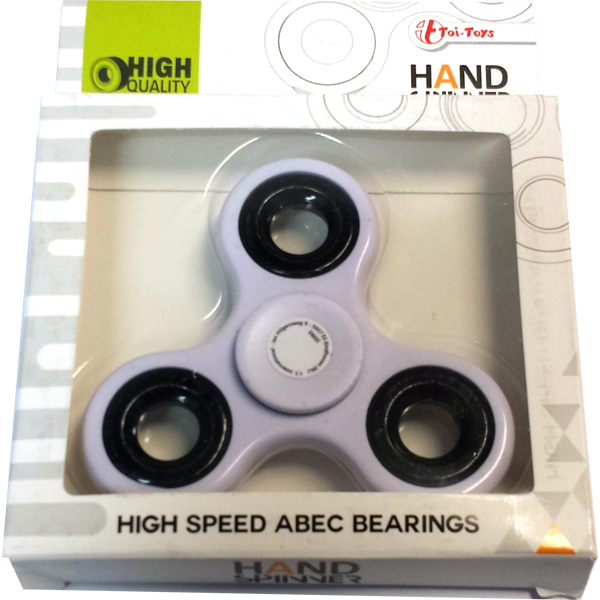 Fidget Spinner / Hand Spinner, High Speed ABEC - White - Toi Toys (CE-märkt)