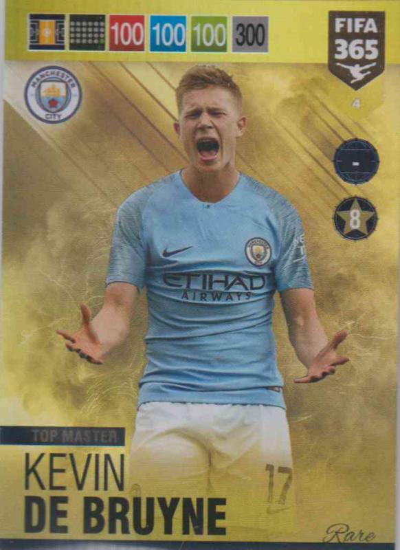 Adrenalyn XL FIFA 365 2019 - 004 Kevin De Bruyne (Manchester City FC) Top Master