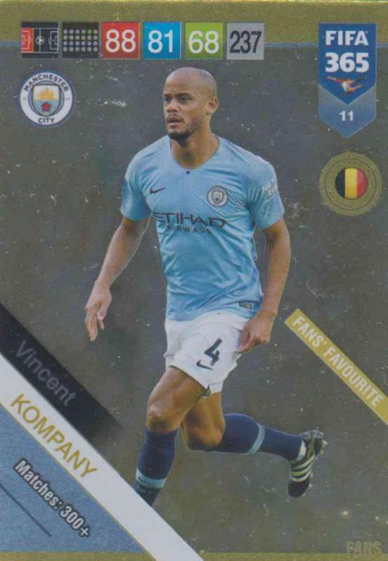 Adrenalyn XL FIFA 365 2019 - 011  Vincent Kompany (Manchester City FC) Fans' Favourite