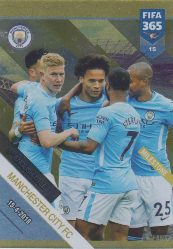 Adrenalyn XL FIFA 365 2019 - 015  Manchester City FC 5th English Title (Manchester City FC) Milestone