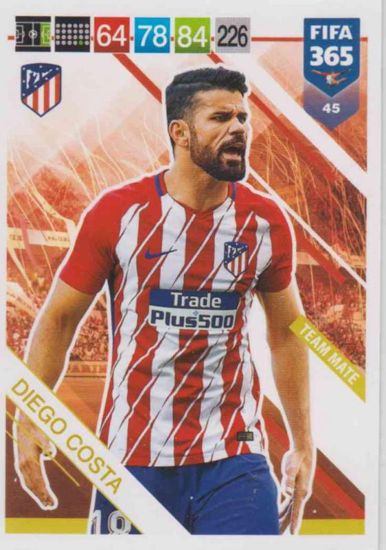 Adrenalyn XL FIFA 365 2019 - 045  Diego Costa (Atlético de Madrid) Team Mate