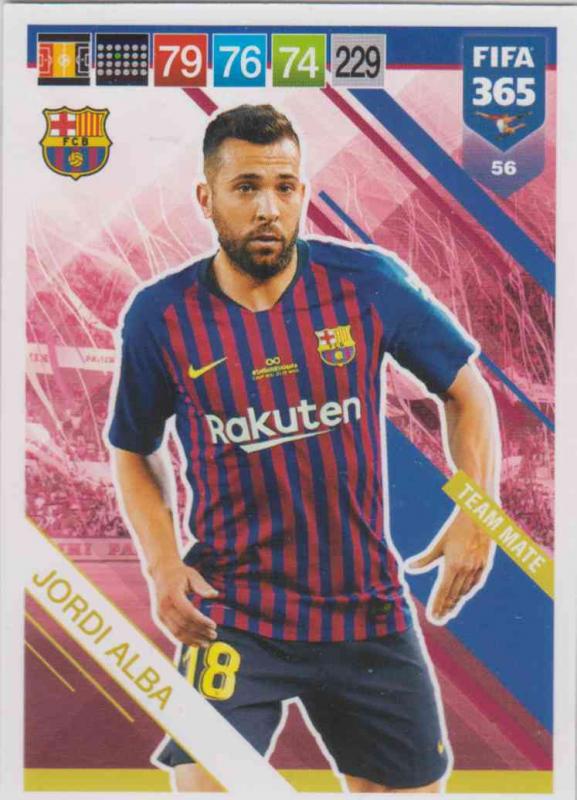 Adrenalyn XL FIFA 365 2019 - 056  Jordi Alba (FC Barcelona) Team Mate