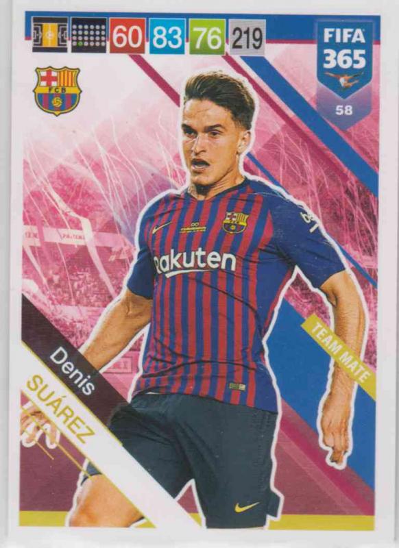 Adrenalyn XL FIFA 365 2019 - 058  Denis Suárez (FC Barcelona) Team Mate