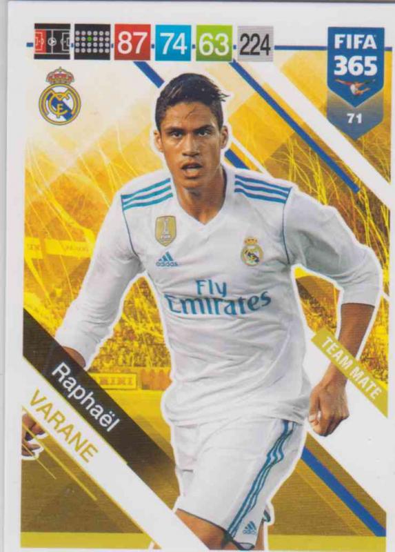 Adrenalyn XL FIFA 365 2019 - 071  Raphaël Varane (Real Madrid CF) Team Mate