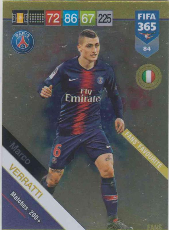 Adrenalyn XL FIFA 365 2019 - 084  Marco Verratti (Paris Saint Germain) Fans' Favourite