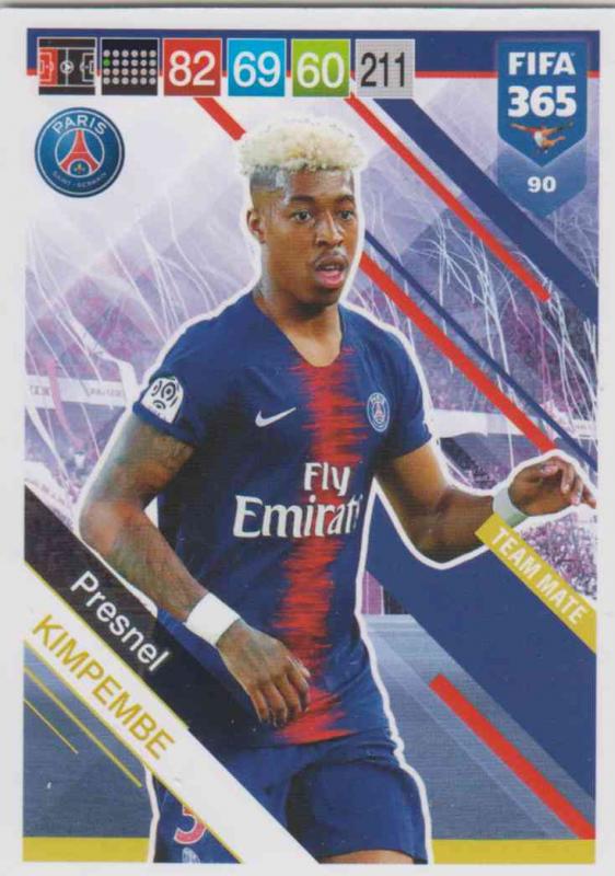 Adrenalyn XL FIFA 365 2019 - 090  Presnel Kimpembe (Paris Saint Germain) Team Mate
