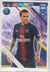 Adrenalyn XL FIFA 365 2019 - 091  Dani Alves (Paris Saint Germain) Team Mate