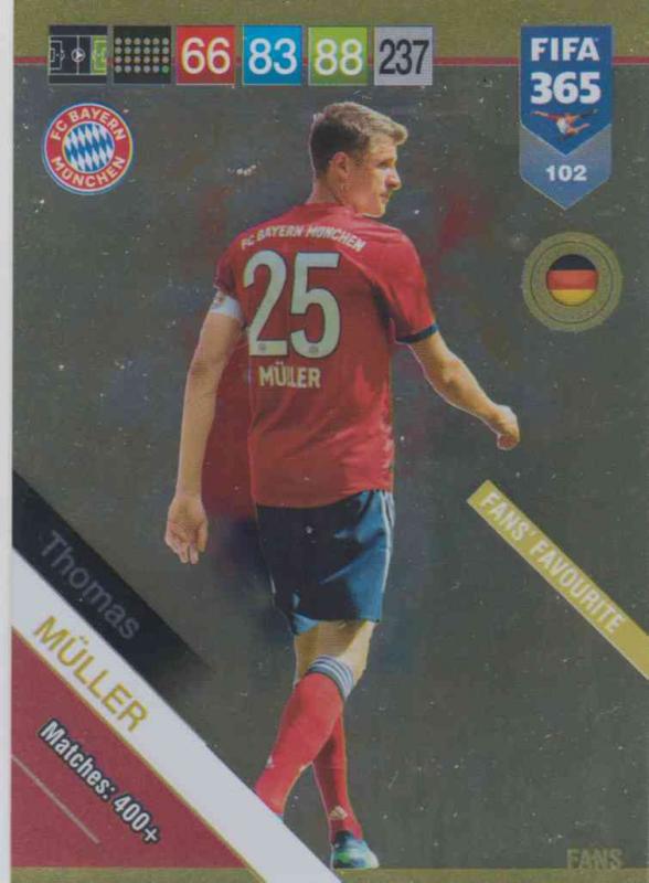 Adrenalyn XL FIFA 365 2019 - 102  Thomas Müller (FC Bayern München) Fans' Favourite