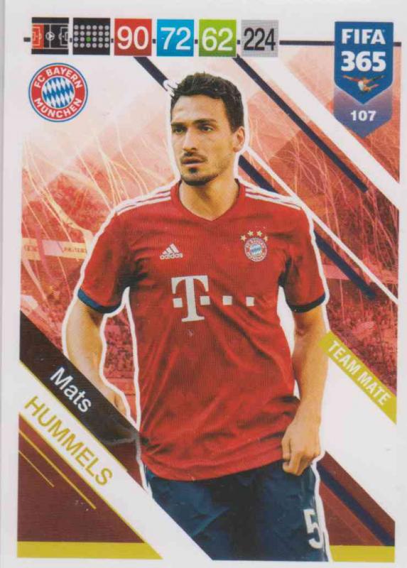 Adrenalyn XL FIFA 365 2019 - 107  Mats Hummels (FC Bayern München) Team Mate