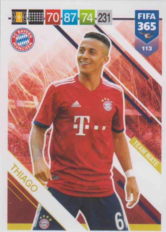 Adrenalyn XL FIFA 365 2019 - 113  Thiago (FC Bayern München) Team Mate