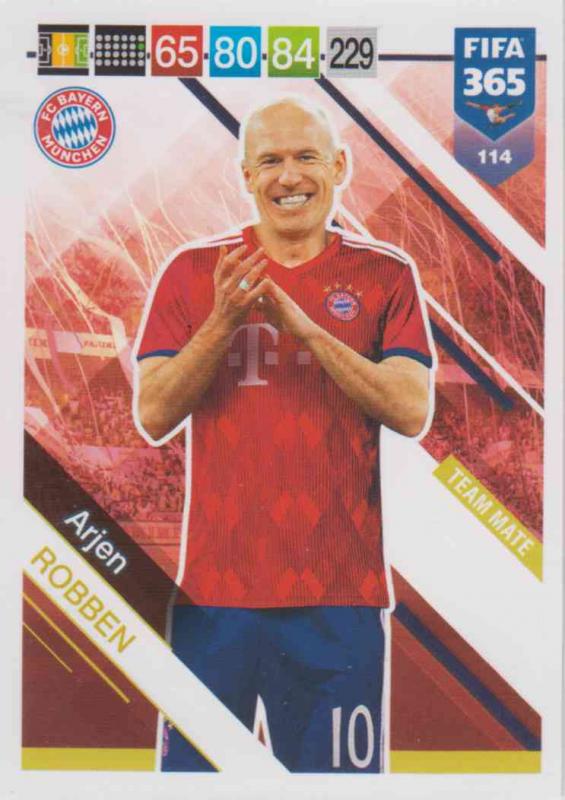 Adrenalyn XL FIFA 365 2019 - 114  Arjen Robben (FC Bayern München) Team Mate
