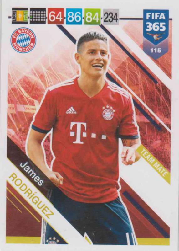 Adrenalyn XL FIFA 365 2019 - 115  James Rodríguez (FC Bayern München) Team Mate