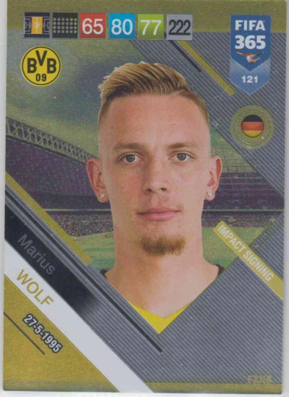Adrenalyn XL FIFA 365 2019 - 121  Marius Wolf (Borussia Dortmund) Impact Signing
