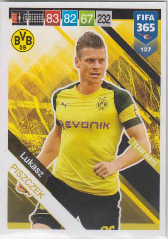 Adrenalyn XL FIFA 365 2019 - 127  Lukasz Piszczek (Borussia Dortmund) Team Mate