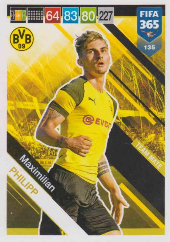 Adrenalyn XL FIFA 365 2019 - 135  Maximilian Philipp (Borussia Dortmund) Team Mate
