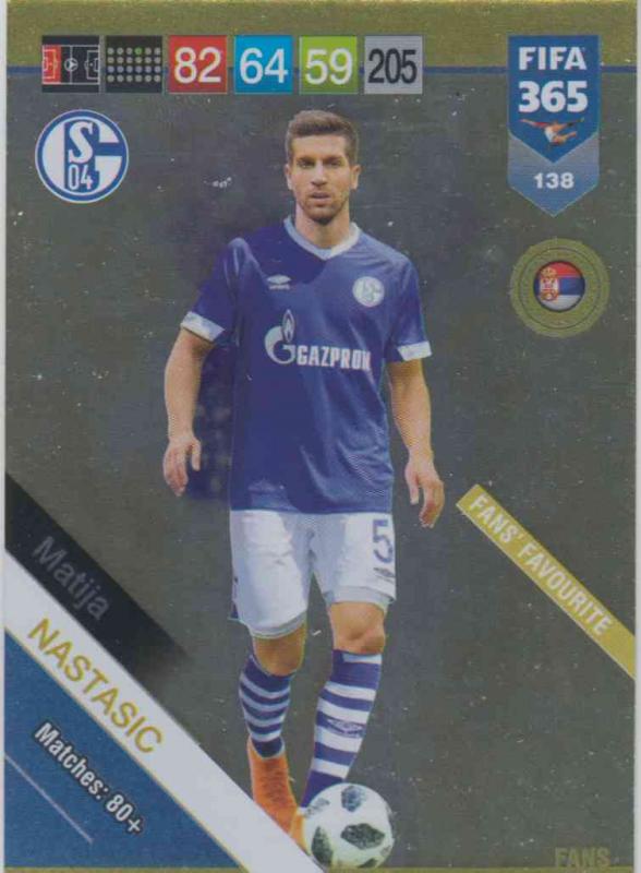 Adrenalyn XL FIFA 365 2019 - 138  Matija Nastasic (FC Schalke 04) Fans' Favourite