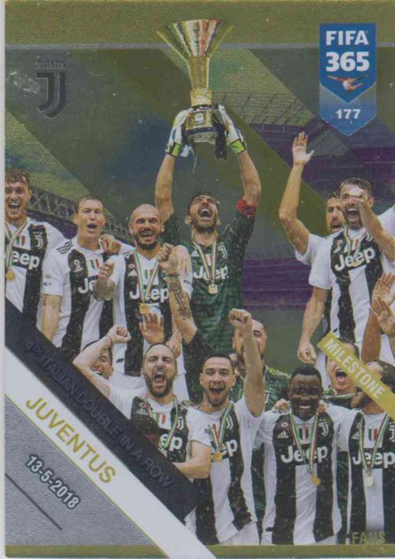 Adrenalyn XL FIFA 365 2019 - 177  Juventus 4th Italian Double in a Row (Juventus) Milestone