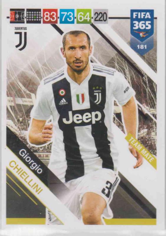 Adrenalyn XL FIFA 365 2019 - 181  Giorgio Chiellini (Juventus) Team Mate