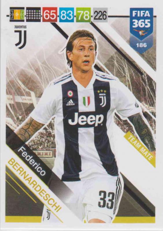 Adrenalyn XL FIFA 365 2019 - 186  Federico Bernardeschi (Juventus) Team Mate
